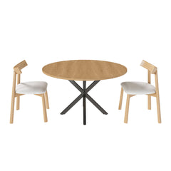 Modern Extendable Round Dining Table Set, Table With Chairs