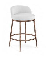 Ferro - Upholstered Counter Stool With Brushed Bronze Base