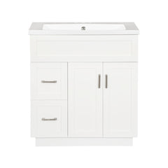 Bathroom Vanity With 2 Doors, 2 Drawers, Adjustable Shelf, Hidden Slides & Soft Close Hinges