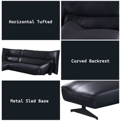 Maeko - Sectional Sofa - Dark Gray Top Grain Leather