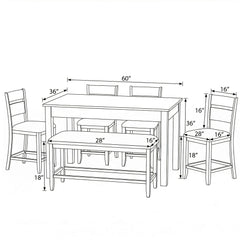 6 Piece Gathering Dining Set