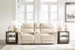 Dahlmoore - Dbl Power Reclining Loveseat With Console - Almond