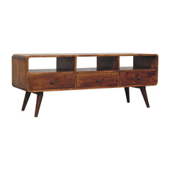 Trio Curved Media Unit - Antique Bronze