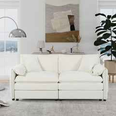 Modern Oversized Chenille Loveseat Sofa With Deep Seat And Diy Combination