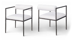 Axis - Linen Textured Cream Fabric Upholstered Dining Chair (Set of 2)