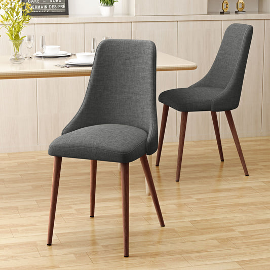 Modern Dining Chair With Iron Legs And - Light Gray