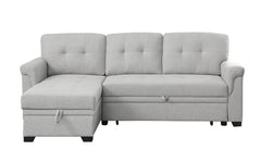 Sierra - Linen Reversible Sleeper Sectional Sofa With Storage Chaise