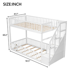 Floor Bunk Bed With Ladder And Storage