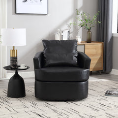 Modern Barrel Comfy Round Accent Sofa Chair, 360 Degree Swivel