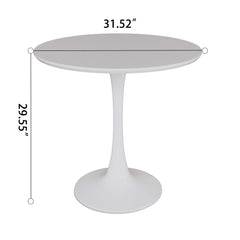 Round Dining Table Set With Tulip Design And 2 Chairs
