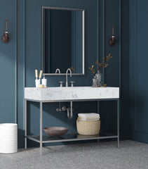 Marmo - Engineered Marble Bathroom Vanity With Chrome Base