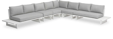 Maldives - 6 Piece Water Resistant Outdoor Patio Modular Sectional With White Base