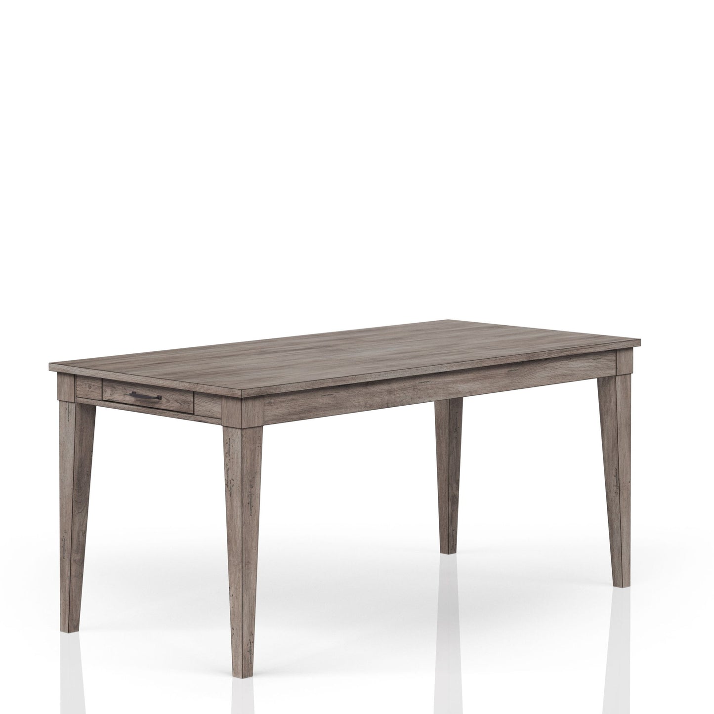 Rustic Dining Table 2 Storage Drawers And Leaf - Gray