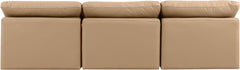 Indulge - Faux Leather 3 Piece Modular Armless Sofa - Tan