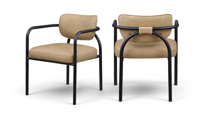 Serava - Vegan Leather Upholstered Dining Chair (Set of 2) - Tan