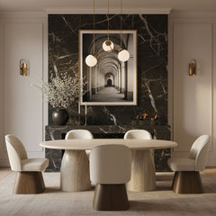 Marlowe - Linen Textured Fabric Upholstered Swivel Dining Side Chair - Stained Brown