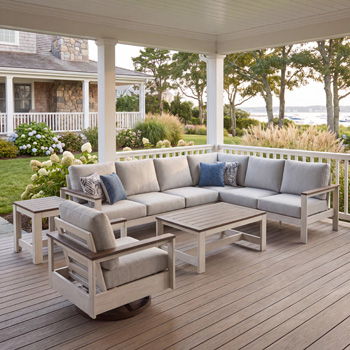 Vista Highlands - RAF/LAF Loveseat With Cushion (Set of 2) - Brown / White