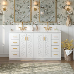 Bathroom Vanity Set With Sink, Storage Cabinet With Drawers & Soft Closing Doors