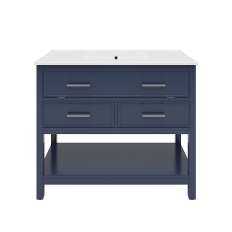 Bathroom Vanity With Ceramic Sink, Tip Out Tray & 2 Full Extension Drawers