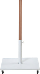 Fiji - Aluminum Patio Umbrella With Square White And Teak Base