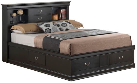 Traditional Style Bookcase Storage Bed