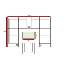 Outdoor Wicker Sectional With Weather Resistant Cushions And Table