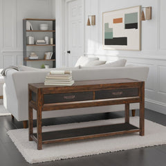 2 Drawer Sofa Table, 2 Tone - Brown