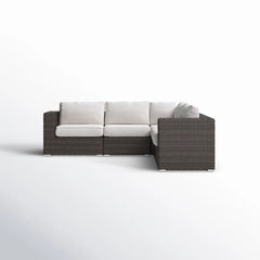 Luxurious Wicker Patio Sectional With Weather Resistant Sunbrella Cushions
