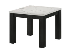 Ivy - 3 Piece Faux Marble White Cocktail Set - White / Black