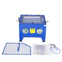 Bench Top Portable Sand Blaster Cabinet Kit 25 Gallon With 80 Psi Capacity - Blue