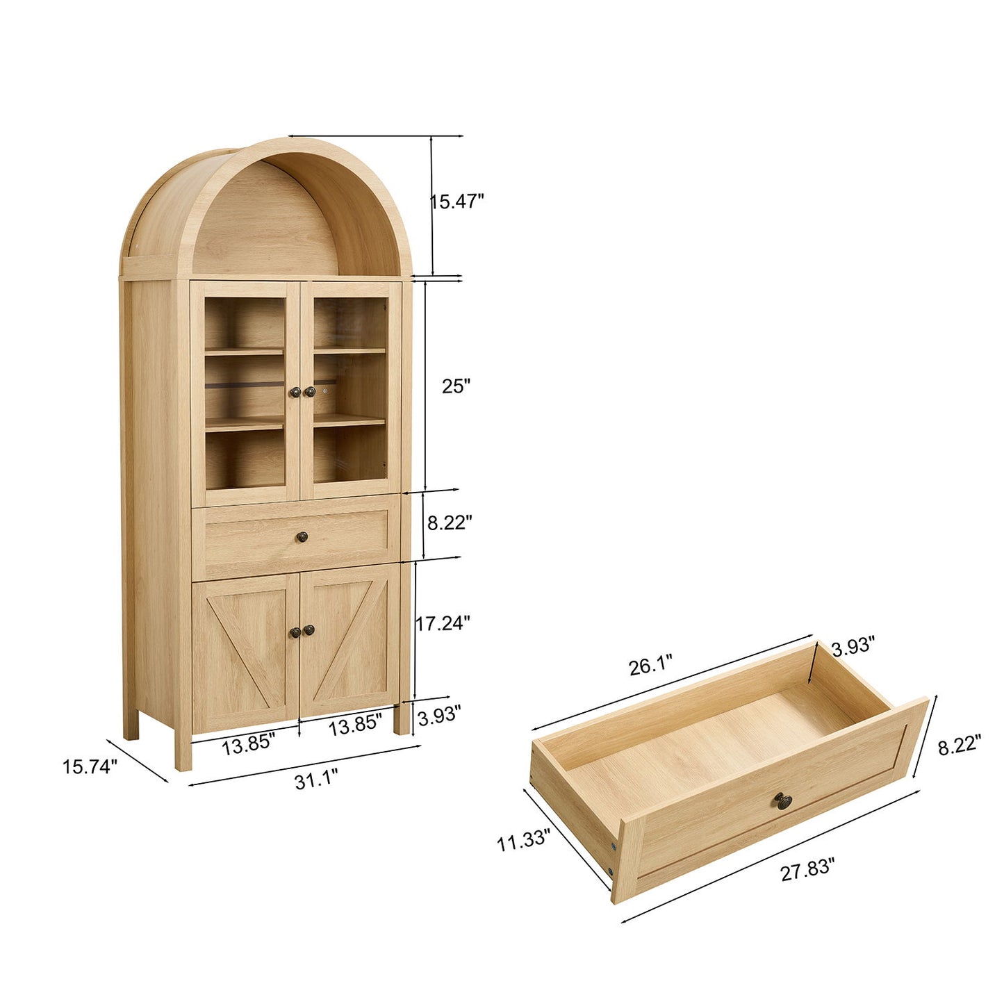 Retro Dome Cabinet With Large Storage Space