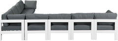 Nizuc - Outdoor Patio 8 Piece Modular Sectional With White Frame