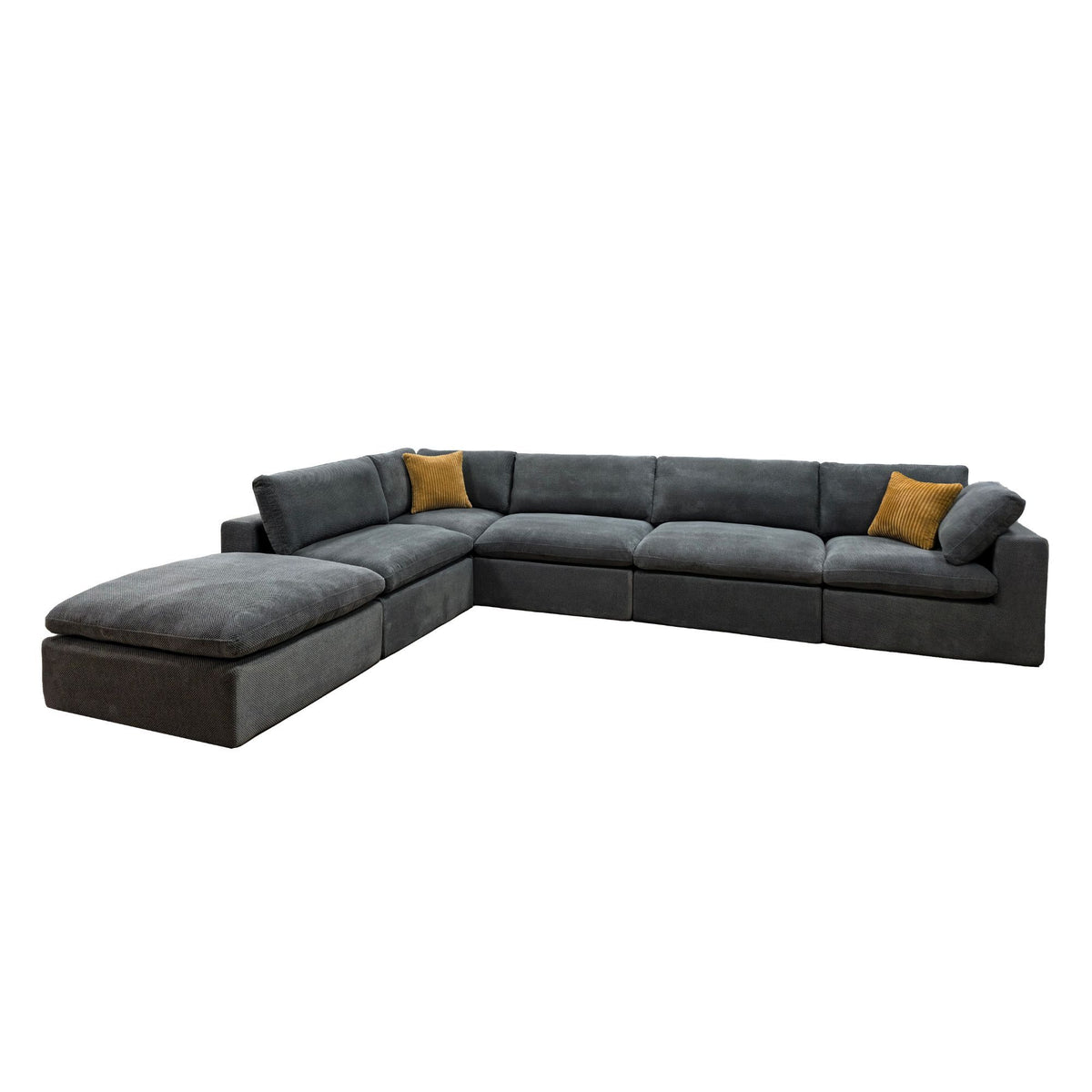 Custom Configuration Modular Sectional & Toss Pillows