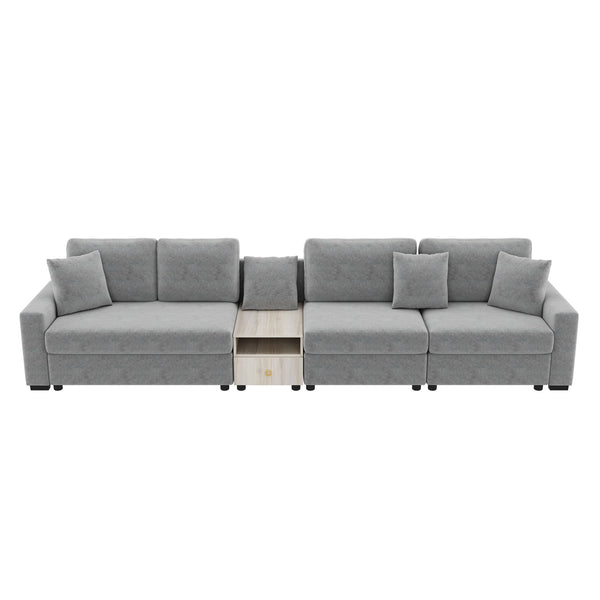 Modular Sofa Couch With Storage Armrest And Center Console