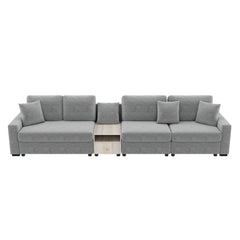 Modular Sofa Couch With Storage Armrest And Center Console