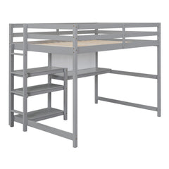 Loft Bed With Shelves, Desk And Writing Board