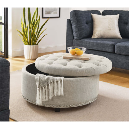 Tufted Storage Ottoman With Upholstery