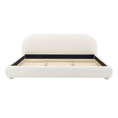 Upholstered Simple Modern Bedroom Bed With Curved Headboard