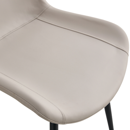 Comedor Redondo Minimalista 6 Puestos - Blanco y Sintético Gris 48 - 015