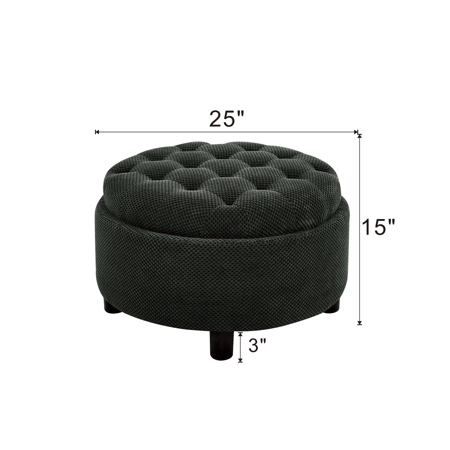 Storage Round Footstool Table Ottoman
