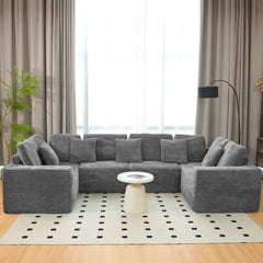 Modular U Shaped Sectional Sofa With Reversible Design