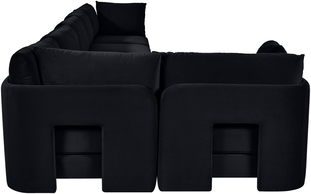 Hammond - Velvet Performance Fabric Upholstered 6 Piece L-Shaped Sectional