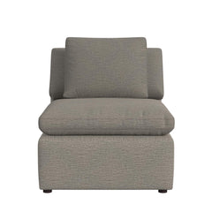 York - Modular Armless Chair With Overstuffed Cushion And Adjustable Pillows - Taupe
