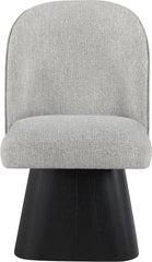 Marlowe - Linen Textured Fabric Upholstered Swivel Dining Side Chair - Stained Black