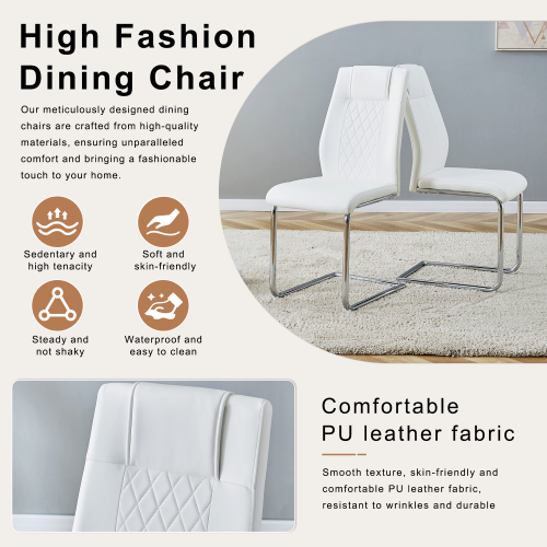 Comedor Rectangular 6 Puestos - Mármol y Plateado 48 - 016