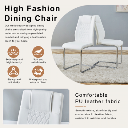 Comedor Rectangular 6 Puestos - Mármol y Plateado 48 - 016