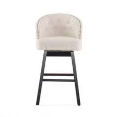 Mellifluous - 360 Degree Swivel Bar Stool With Stunning Nailhead Trim, (Set of 2)