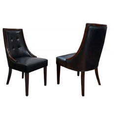 Clair - Tufted Dining Room Side Chair (Set of 2) - Dark Coffee / Black