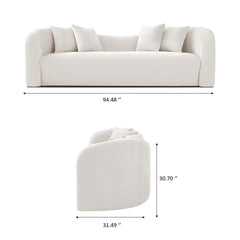 Mason - Mid Century Modern Luxury Tight Back Curvy Couch