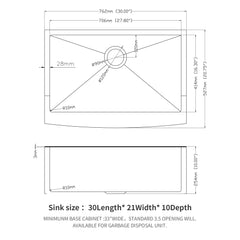 Farmhouse Kitchen Sink, Stainless Steel, Apron Front